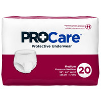 Unisex Adult Absorbent Underwear ProCare Pull On with Tear Away Seams Medium Disposable Moderate Absorbency CRU-512 Case/80 382M First Quality 1133929_CS