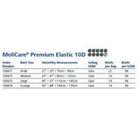 Unisex Adult Incontinence Brief MoliCare Premium Elastic 10D Large Disposable Heavy Absorbency 165673 Case/56 74005Q Hartmann 1153087_CS