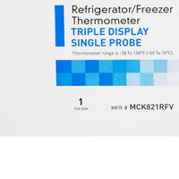 Digital Refrigerator / Freezer Thermometer with Alarm McKesson Fahrenheit / Celsius -58 to 158 F -50 to 70 C Glycol Bottle Probe Multiple Mounting Options Battery Operated MCK821RFV Each/1 201111G MCK BRAND 1074438_EA