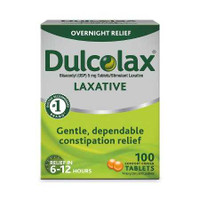 Laxative Dulcolax Tablet 100 per Box 5 mg Strength Bisacodyl USP 81421002004 Bottle/1 1303 Par Pharmaceuticals 463488_BT