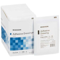 Adhesive Dressing McKesson 2 X 3 Inch Cotton / Polyester Rectangle White Sterile 16-4272 Case/2400 2187 MCK BRAND 1088663_CS