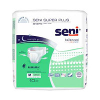 Unisex Adult Incontinence Brief Seni Super Plus Medium Disposable Heavy Absorbency S-ME10-BP1 Pack/10 15116 TZMO USA Inc 1163825_PK