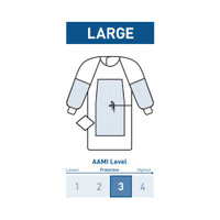 Fabric-Reinforced Surgical Gown with Towel McKesson Large Blue Sterile AAMI Level 3 Disposable 183-I91-4320-S1 Pack/1 13908 MCK BRAND 1101271_PK