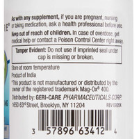 Mineral Supplement Geri-Care Magnesium Oxide 400 mg Strength Tablet 120 per Bottle 634-12-GCP Case/12 1626W MCK BRAND 852545_CS