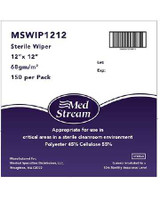 Cleanroom Wipe McKesson ISO Class 5 White Sterile Polyester / Cellulose 12 X 12 Inch Disposable MSWIP1212 Pack/150 BAG3271M MCK BRAND 1139240_PK