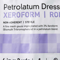 Xeroform Petrolatum Dressing McKesson 4 Inch X 3 Yard Gauze Bismuth Tribromophenate Sterile 2243R Roll/1 3274 MCK BRAND 1086958_RL