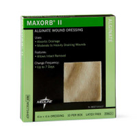 Calcium Alginate Dressing MaxorbII 4 X 4 Inch Square Calcium Alginate Sterile MSC7344EP Box/10 9UN90H MEDLINE 874897_BX