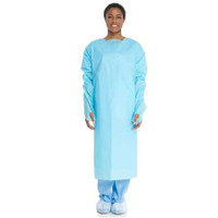 Over-the-Head Protective Procedure Gown One Size Fits Most Blue NonSterile ASTM F1670 /ASTM F1671 Disposable 69490 Case/75 9642- O&M Halyard Inc 315087_CS