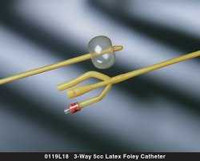 Foley Catheter Bard Lubricath 3-Way Round Tip 5 cc Balloon 18 Fr. Latex 0119L18 Dozen/12 4680 Bard 4038_DZ