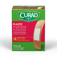 Adhesive Strip Curad3/4 X 3 Inch Plastic Rectangle Tan Sterile NON25500 Case/1200 7404214 MEDLINE 747083_CS