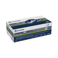 Exam Glove STERLING SG Medium NonSterile Nitrile Standard Cuff Length Textured Fingertips Silver Chemo Tested 41659 Case/10 8534C O&M Halyard Inc 981297_CS