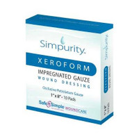 Xeroform Impregnated Dressing Simpurity 1 X 8 Inch Gauze Antimicrobial Petrolatum Blend Sterile SNS58818 Case/100 67FHXL60 Safe N Simple 1153706_CS