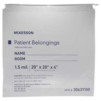 Patient Belongings Bag McKesson 4 X 20 X 20 Inch Polyethylene Drawstring Closure Clear 30431100 Pack/25 66583/NA/NA/3XL MCK BRAND 447887_PK