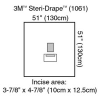 EENT Drape 3M Steri-Drape Medium Drape with Incise and Pouch 51 W X 51 L Inch Sterile 1061 Box/10 SH250 3M 169330_BX