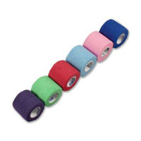 Cohesive Bandage Sensi-Wrap 2 Inch X 5 Yard Standard Compression Self-adherent Closure Red / Green / Purple / Dark Blue / Pink / Light Blue NonSterile 3216 Case/36 JAWS-9010-35 Dynarex 997328_CS