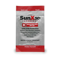 Sunscreen with Dispenser Box SunX SPF 30 SPF 30 Individual Packet Lotion 71430 Case/200 QRDM-16-GCP Coretex Products 1113338_CS