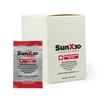 Sunscreen with Dispenser Box SunX SPF 30 SPF 30 Individual Packet Lotion 71430 Case/200 QRDM-16-GCP Coretex Products 1113338_CS