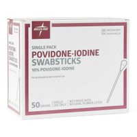 Impregnated Swabstick 10% Strength Povidone-Iodine Individual Packet NonSterile MDS093901 Case/500 255050 MEDLINE 370602_CS