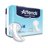 Bladder Control Pad Attends Shaped Pads Super 13 X 27.2 Inch Heavy Absorbency Polymer Core One Size Fits Most Adult Unisex Disposable SPSA Case/80 91170 ATTENDS HEALTHCARE PRODUCTS 1186540_CS