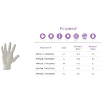 Exam Glove Polymed Medium NonSterile Latex Standard Cuff Length Fully Textured Ivory Not Chemo Approved PM103 Case/1000 765-5179-0000 Ventyv 349005_CS