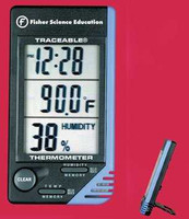 Digital Thermometer / Hygrometer Fisherbrand Traceable Fahrenheit / Celsius 32 to 122 F 0 to 50 C Internal Sensor Desk / Wall Mount Battery Operated S66279 Each/1 102-SN310C31516P FISHER SCIENTIFIC 516928_EA