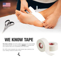 Athletic Tape MuellerMtape Easy Tear Cotton / Zinc Oxide 1-1/2 Inch X 15 Yard White NonSterile 130105 Case/32 NRB4463 Mueller Sports Medicine 351717_CS