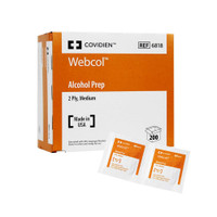 Alcohol Prep Pad Webcol 70% Strength Isopropyl Alcohol Individual Packet Medium Sterile 6818-1 Case/4000 151088 Cardinal 862678_CS