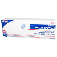 Gauze Sponge Dukal Cotton 12-Ply 3 X 3 Inch Square NonSterile 3124 Case/4000 716154 Dukal 374451_CS