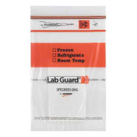 Specimen Transport Bag with Document Pouch and Absorbent Pad Lab Guard Double Zipper 6 X 9 Inch Polyethylene Zip Closure Biohazard Symbol / Storage Instructions NonSterile SBL2AP69B Case/1000 16-42442 Minigrip 983921_CS