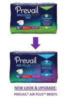 Unisex Adult Incontinence Brief Prevail Air Plus Size 2 Disposable Heavy Absorbency PVBNG-013CA Case/72 79-80023 First Quality 1183653_CS