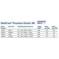 Unisex Adult Incontinence Brief MoliCare Premium Elastic 8D Medium Disposable Heavy Absorbency 165472 Bag/26 CH-12 Hartmann 1174291_BG