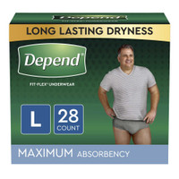 Male Adult Absorbent Underwear Depend FIT-FLEX Pull On with Tear Away Seams Large Disposable Heavy Absorbency 53745 Case/56 Z0-2205 Kimberly Clark 1188021_CS