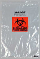 Specimen Transport Bag with Document Pouch Lab-Loc 14 X 20 Inch LDPE Zip Closure Biohazard Symbol NonSterile LABZ1420B Case/250 17938 Elkay Plastics 978537_CS