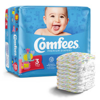 Unisex Baby Diaper Comfees Size 3 Disposable Moderate Absorbency CMF-3 Bag/36 SB01 ATTENDS HEALTHCARE PRODUCTS 993245_BG