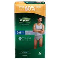Male Adult Absorbent Underwear Depend FIT-FLEX Pull On with Tear Away Seams Small / Medium Disposable Heavy Absorbency 53748 Case/64 53342 Kimberly Clark 1184202_CS