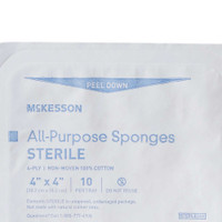 Nonwoven Sponge McKesson Cotton 4-Ply 4 X 4 Inch Square Sterile 16-602326 Case/96 155-81-82398 MCK BRAND 481055_CS