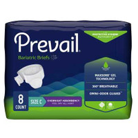 Unisex Adult Incontinence Brief Prevail Size C Disposable Heavy Absorbency PV-110 Case/4 24111 First Quality 1194077_CS