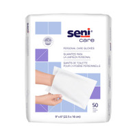 Wash Glove Seni Care 6 x 9 Inch White Disposable S-NG50-C41 Case of 600