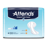 Bladder Control Pad Attends Shaped Pads Super 13 X 27.2 Inch Heavy Absorbency Polymer Core One Size Fits Most Adult Unisex Disposable SPSA Pack/20 6005 ATTENDS HEALTHCARE PRODUCTS 1186540_PK