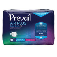 Unisex Adult Incontinence Brief Prevail Air Plus Size 2 Disposable Heavy Absorbency PVBNG-013CA Bag/18 1267 First Quality 1183653_BG