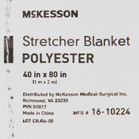 Stretcher Blanket McKesson 40 W X 80 L Inch Polyester 100% 16-10224 Case/24 183-I86-09503-S MCK BRAND 668037_CS