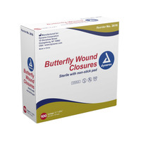 Skin Closure Strip Secure Strip 1/2 X 2-3/4 Inch Plastic Butterfly Closure White 3616 Case/2400 9072 Dynarex 670176_CS