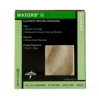 Calcium Alginate Dressing MaxorbII 4 X 4 Inch Square Calcium Alginate Sterile MSC7344EP Case/50 55046 MEDLINE 874897_CS