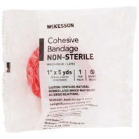Cohesive Bandage McKesson 1 Inch X 5 Yard Standard Compression Self-adherent Closure Purple / Pink / Green / Light Blue / Royal Blue / Red NonSterile 16-4201 Case/30 V5922 MCK BRAND 944355_CS
