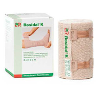 Compression Bandage Rosidal K 3-1/5 Inch X 5-1/2 Yard High Compression Clip Detached Closure Tan NonSterile 90686 Case/20 77530103 Lohmann & Rauscher 1101587_CS