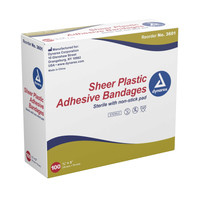 Adhesive Strip Dynarex3/4 X 3 Inch Plastic Rectangle Tan Sterile 3601 Case/24 421-10-HST Dynarex 575254_CS