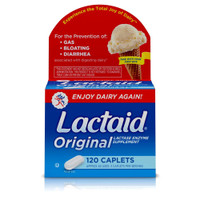 Dietary Supplement Lactaid Original Lactase Enzyme 3300 IU Strength Caplet 120 per Box Unflavored 10300450080032 Case/24 588-20PB Johnson & Johnson Consumer 696219_CS