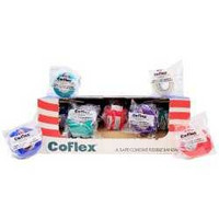 Cohesive Bandage CoFlex® 1 Inch x 5 Yard Self-Adherent Closure Teal / Blue / White / Purple / Red / Green NonSterile 14 lbs. Tensile Strength 3100RB-030 Case of 30 18-1004 CoFlex® 897804_CS