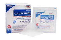 Gauze Sponge Dukal Cotton 12-Ply 4 X 4 Inch Square Sterile 1412 Case/1200 421858 Dukal 381307_CS