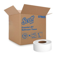 Toilet Tissue ScottEssential JRT White 2-Ply Jumbo Size Cored Roll Continuous Sheet 3-11/20 Inch X 1000 Foot 07805 Roll/1 22-2500 Kimberly Clark 449758_RL